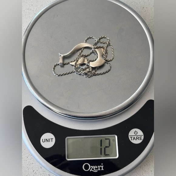 VTG Mid Century Modern 925 Sterling Silver Necklace Abstract Cat Pendant - Picture 9 of 9